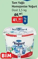 DOST TAM YAĞLI HOMOJENİZE YOĞURT DOST TAM YAĞLI HOMOJENİZE YOĞURT